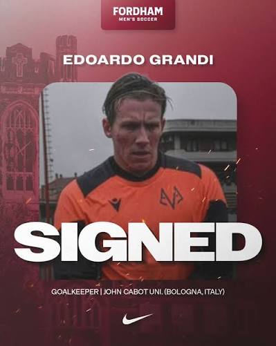 Edoardo Grandi signing NCAA Division 1 with Fordham University Men's Soccer