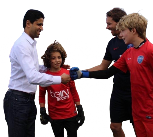 Edoardo Grandi meeting Nasser Al-Khelaifi at PSG Academy Florida